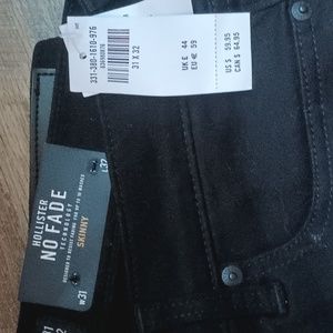 New W TAGS! Mens Hollister No Fade Blck Denim 31/32 Skinny